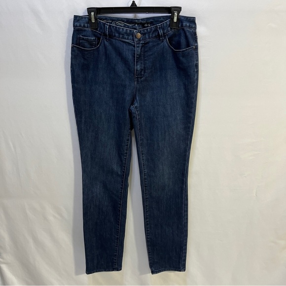 COLDWATER CREEK Womens Jeans Natural Fit Slim Leg Dark Wash Size 8 - Picture 1 of 14